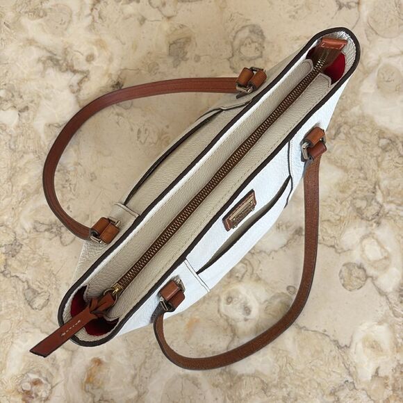 Dooney & Bourke Lexington WhitePebble Grain Leather Shoulder Tote Bag - Picture 12 of 16